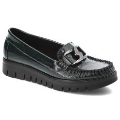 Zielone Półbuty Lemar Damskie Eleganckie Obuwie. Zielone półbuty damskie Lemar, bez wzorów, z jeansu, biznesowe, bez obcasa, bez zapięcia. Za 289.00 zł.