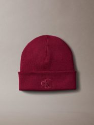Calvin Klein Czapka Kobiety czerwony, ONE SIZE. Czerwone czapki damskie Calvin Klein, bez wzorów, z wiskozy, eleganckie. Za 89.95 zł.