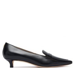 Czółenka LAUREN RALPH LAUREN. Czarne czółenka damskie Lauren Ralph Lauren, bez wzorów, bez obcasa, bez zapięcia. Za 859.99 zł.