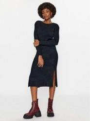 Vero Moda Sukienka dzianinowa 10291689 Czarny Relaxed Fit. Czarne sukienki damskie Vero Moda, s, bez wzorów, z dzianiny, bez kołnierzyka, bez ramiączek. Za 199.99 zł.
