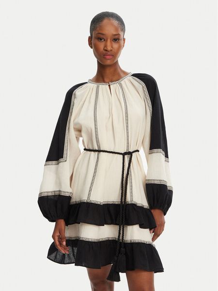 Devotion TWINS Sukienka codzienna Emphasis 025.301G Écru Loose Fit. Sukienki damskie Devotion Twins, na co dzień, s, bez wzorów, z bawełny, bez kołnierzyka, bez ramiączek, proste. Za 1,099.00 zł.