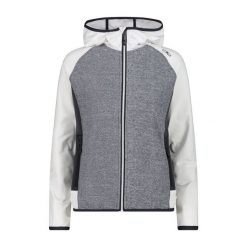 Damska kurtka z kapturem CMP. Białe kurtki sportowe damskie CMP, bez wzorów, bez ramiączek, z kapturem, trekkingowe. Za 356.00 zł.