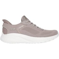 Buty sportowe damskie Skechers Bobs Squad Chaos C. Fioletowe obuwie sportowe damskie Skechers, bez wzorów, z materiału, bez zapięcia, trekkingowe, Skechers Sport. Za 339.00 zł.