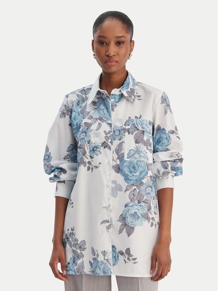 Marella Koszula Amici 2613111101 Błękitny Regular Fit. Niebieskie koszule damskie Marella, bez wzorów, z bawełny, bez kołnierzyka, bez ramiączek. Za 428.99 zł.