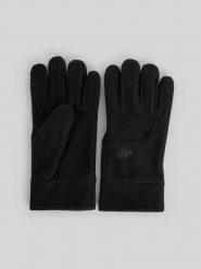4F Rękawiczki polarowe Touch Screen uniseks - czarne L. Czarne rękawiczki damskie 4F, bez wzorów, z materiału. Za 69.99 zł.