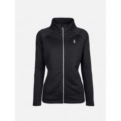 Kurtka damska z dwóch materiałów Aulp Simix. Czarne kurtki sportowe damskie Aulp, bez wzorów, z materiału, bez ramiączek, bez kaptura, trekkingowe. W wyprzedaży za 229.99 zł.