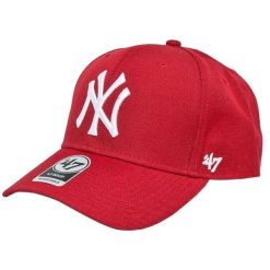 Czapka Z Daszkiem MLB New York Yankees. Czerwone czapki damskie 47 Brand, bez wzorów. Za 166.99 zł.