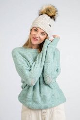 Czapka Damska z Pomponem PaMaMi Beżowa 20544-004. Brązowe czapki damskie na jesień, bez wzorów, eleganckie. Za 65.00 zł.