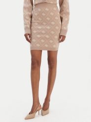 Guess Spódnica ołówkowa W4BD0S Z3JD2 Beżowy Regular Fit. Brązowe spódnice damskie Guess, l, z aplikacjami, z syntetyku, ołówkowe. Za 349.99 zł.