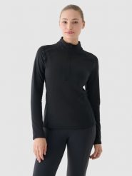 4F Bluza treningowa slim szybkoschnąca damska - szara M. Szare bluzy damskie 4F, m, bez wzorów, z dzianiny, klasyczne, bez ramiączek, bez kaptura. Za 79.99 zł.