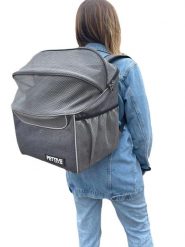 Kosz rowerowy i plecak dla psa, kota PETRIVE BikeOn grey do 7 kg. Szare plecaki męskie PETRIVE, bez wzorów, eleganckie. Za 249.00 zł.