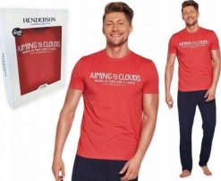 Henderson HENDERSON piżama męska krótki rękaw długie spodnie M. Piżamy męskie Henderson, m, bez wzorów, bez kołnierzyka, bez ramiączek, długie. Za 89.99 zł.