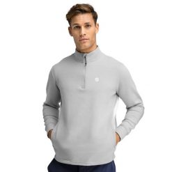 Bluza golfowa męska Divot. Szare bluzy męskie SIROKO, m, bez wzorów, z materiału, bez ramiączek, bez kaptura. Za 296.00 zł.
