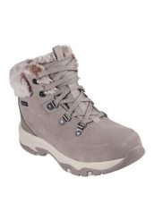 Damskie buty trekkingowe Skechers Trego Snow Worries. Brązowe obuwie trekkingowe damskie Skechers, z materiału, bez zapięcia. Za 382.50 zł.
