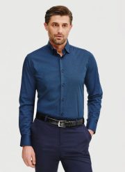 PAKO LORENTE – Koszula męska mikrowzór. Koszule męskie Pako Lorente, na lato, m, bez wzorów, z bawełny, bez kołnierzyka, bez ramiączek. Za 299.99 zł.