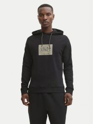 Jack & Jones Bluza Rain 12288098 Czarny Regular Fit. Czarne bluzy męskie Jack & Jones, l, bez wzorów, z bawełny, bez ramiączek, bez kaptura. Za 159.99 zł.
