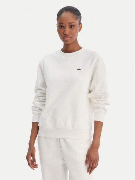 Lacoste Bluza SF5270 Écru Regular Fit. Białe bluzy damskie Lacoste, bez wzorów, z bawełny, bez ramiączek, bez kaptura. Za 476.99 zł.