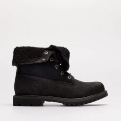 TIMBERLAND Authentics Teddy Fleece W Botki damskie. Czarne botki damskie Timberland, na zimę, bez wzorów, z gumy, eleganckie, bez obcasa, bez zapięcia. Za 419.99 zł.