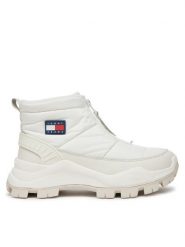 Tommy Jeans Botki EN0EN02641 Biały. Białe botki damskie Tommy Jeans, bez wzorów, z jeansu, bez obcasa, na płaskiej podeszwie, bez zapięcia. Za 589.99 zł.