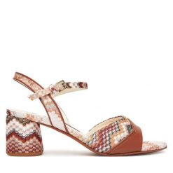 Sandały M Missoni. Brązowe sandały damskie M Missoni, bez wzorów, bez obcasa, na słupku, bez zapięcia. Za 2,379.00 zł.