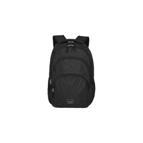 Plecak travelite Basics. Czarne plecaki męskie TRAVELITE, bez wzorów, z materiału, eleganckie. Za 152.31 zł.