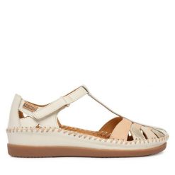 Półbuty Pikolinos. Białe półbuty damskie Pikolinos, bez wzorów, bez obcasa, na płaskiej podeszwie, bez zapięcia. Za 559.99 zł.