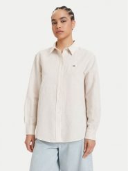 Tommy Jeans Koszula DW0DW22209 Beżowy jasny Relaxed Fit. Brązowe koszule damskie Tommy Jeans, xs, bez wzorów, z jeansu, bez kołnierzyka, bez ramiączek. Za 409.99 zł.