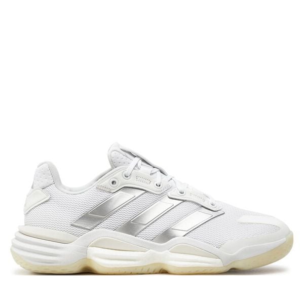 Buty halowe adidas. Białe obuwie sportowe damskie Adidas, bez wzorów, bez zapięcia. Za 469.99 zł.