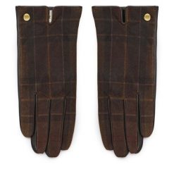 Rękawiczki Barbour. Brązowe rękawiczki damskie Barbour, bez wzorów, z dzianiny. Za 309.99 zł.