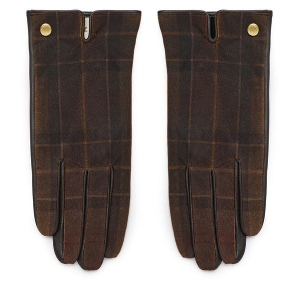 Rękawiczki Barbour. Brązowe rękawiczki damskie Barbour, bez wzorów, z dzianiny. Za 309.99 zł.