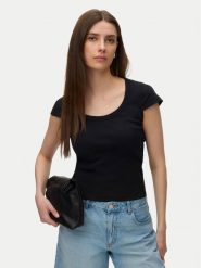 Vero Moda T-Shirt Chloe 10344953 Czarny Slim Fit. Czarne t-shirty damskie Vero Moda, xl, bez wzorów, z bawełny, bez kołnierzyka, bez ramiączek. Za 69.99 zł.