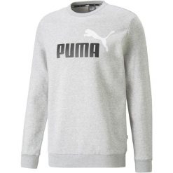 Bluza sportowa męska Puma ESS+ 2 Col Big Logo Crew FL. Szare bluzy sportowe męskie Puma, m, bez wzorów, bez kaptura. W wyprzedaży za 174.60 zł.