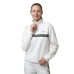 Damska bluza tenisowa ze stójką Siroko Tiebreak-W White. Białe bluzy damskie SIROKO, na zimę, bez wzorów, bez ramiączek, bez kaptura. Za 254.00 zł.
