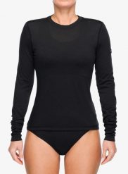 Bluza termoaktywna damska Super.natural Sierra140 LS. Czarne bluzy damskie super.natural, m, bez wzorów, z dzianiny, bez ramiączek, bez kaptura. Za 291.49 zł.