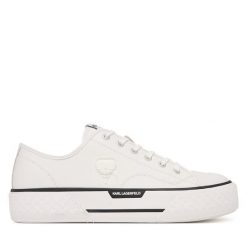 Trampki KARL LAGERFELD. Białe trampki męskie KARL LAGERFELD, bez wzorów, bez zapięcia. Za 799.99 zł.