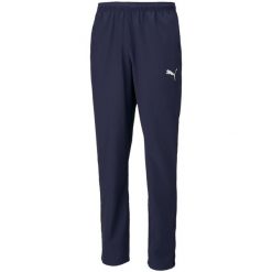 Spodnie męskie Puma teamRISE Sideline Pants. Niebieskie spodnie sportowe męskie Puma, m, bez wzorów, z dresówki, do piłki nożnej. W wyprzedaży za 139.00 zł.