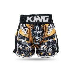 Szorty do boksu tajskiego King Pro Boxing Hanya. Czarne szorty damskie KING PRO BOXING, bez wzorów, sportowe. Za 307.50 zł.