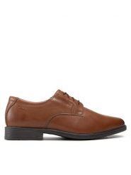 Clarks Półbuty Tilden Plain 261300977 Brązowy. Brązowe buty wizytowe męskie Clarks, bez wzorów, ze skóry, bez obcasa, bez zapięcia. Za 289.99 zł.