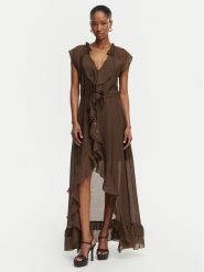 Guess Sukienka koktajlowa W6GK87 W2111 Brązowy ciemny Regular Fit. Brązowe sukienki damskie Guess, xxl, z aplikacjami, z lyocellu, wizytowe, bez kołnierzyka, bez ramiączek. Za 794.99 zł.