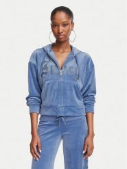 Juicy Couture Bluza Old Gothic JCWAS226333 Niebieski Slim Fit. Niebieskie bluzy damskie Juicy Couture, xxs, bez wzorów, z syntetyku, bez ramiączek, bez kaptura. Za 346.99 zł.