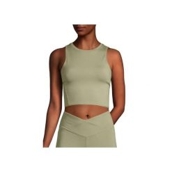 Crop Top Sportowy Krótki dla Kobiet Casall Overlap Oddychający. Zielone koszulki sportowe damskie Casall, bez wzorów, bez ramiączek, na fitness i siłownię. W wyprzedaży za 139.00 zł.