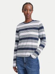 Tommy Jeans Bluzka Reg Ess Jersey DW0DW23562 Granatowy Regular Fit. Niebieskie bluzki damskie Tommy Jeans, m, bez wzorów, z bawełny, bez kołnierzyka, bez ramiączek. Za 189.99 zł.