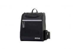 Plecak do wędrówek z psem lub kotem FLOWAIR XL PETRIVE do 12 kg. Czarne plecaki męskie PETRIVE, bez wzorów, eleganckie. Za 199.00 zł.
