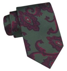 Klasyczny Krawat Męski CHATTIER - Zieleń z Motywem Kwiatowym. Zielone krawaty i muchy Chattier, bez wzorów, z tkaniny, eleganckie. Za 49.00 zł.