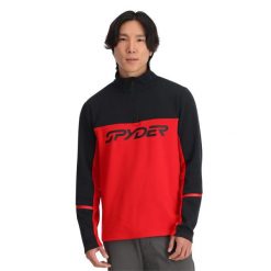Bluza męska Spyder Speed 1/2 Zip. Niebieskie bluzy męskie Spyder, na zimę, m, bez wzorów, sportowe, bez ramiączek, bez kaptura. Za 569.99 zł.