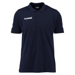 KOSZULKA Sportowa MĘSKA HUMMEL CORE COTTON POLO. Niebieskie koszulki sportowe męskie Hummel, m, bez wzorów, bez ramiączek, tenisowe. Za 74.00 zł.