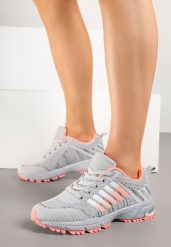 Jasnoszare Buty Sportowe przed Kostkę z Ozdobnymi Paskami na BokuIonevia. Szare obuwie sportowe damskie Born2be, bez wzorów, bez zapięcia. Za 89.99 zł.