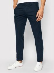 Marc O'Polo Chinosy B21 0108 10064 Granatowy Tapered Fit. Niebieskie eleganckie spodnie męskie Marc O'Polo, bez wzorów, z bawełny. Za 379.99 zł.