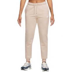 Spodnie sportowe damskie W NSW Club Fleece Pant. Brązowe spodnie dresowe damskie Nike, bez wzorów, z bawełny, sportowe, trekkingowe. Za 199.99 zł.