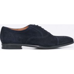 Geox - Półbuty. Niebieskie buty wizytowe męskie Geox, bez wzorów, z materiału, bez obcasa, bez zapięcia. W wyprzedaży za 359.90 zł.